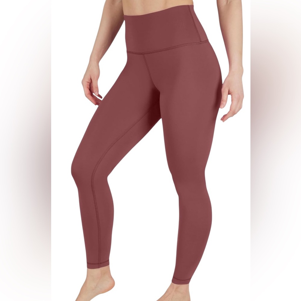 90 Degrees By Reflex Women's Fleece Lined Leggings Winter Yoga Pants Rouge Blush